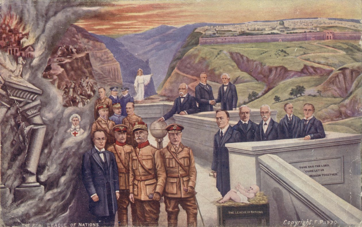 La véritable Société des Nations (lithographie couleur) - English School