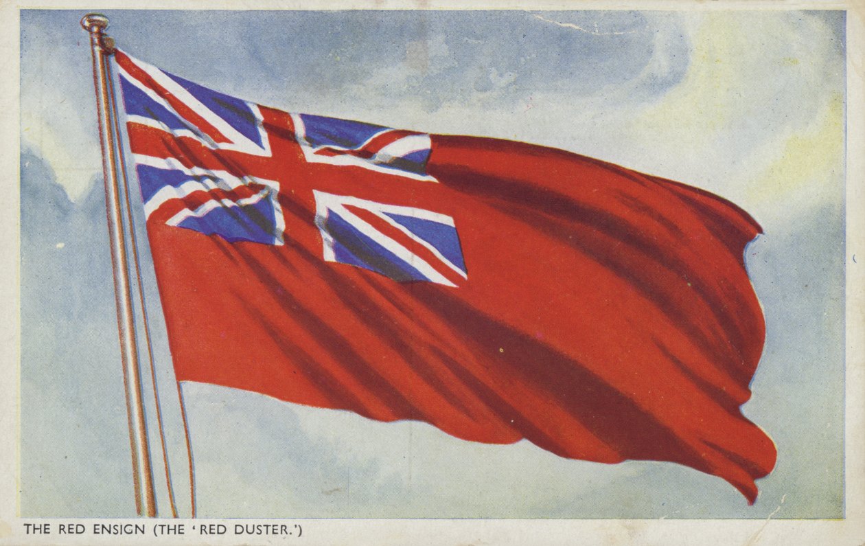 Le Red Ensign (lithographie couleur) - English School