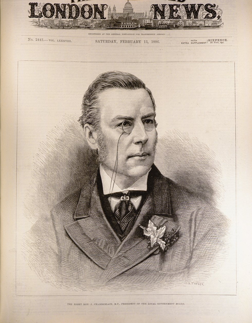Le très honorable Joseph Chamberlain (1836-1914), M.P., président du Conseil local, de 