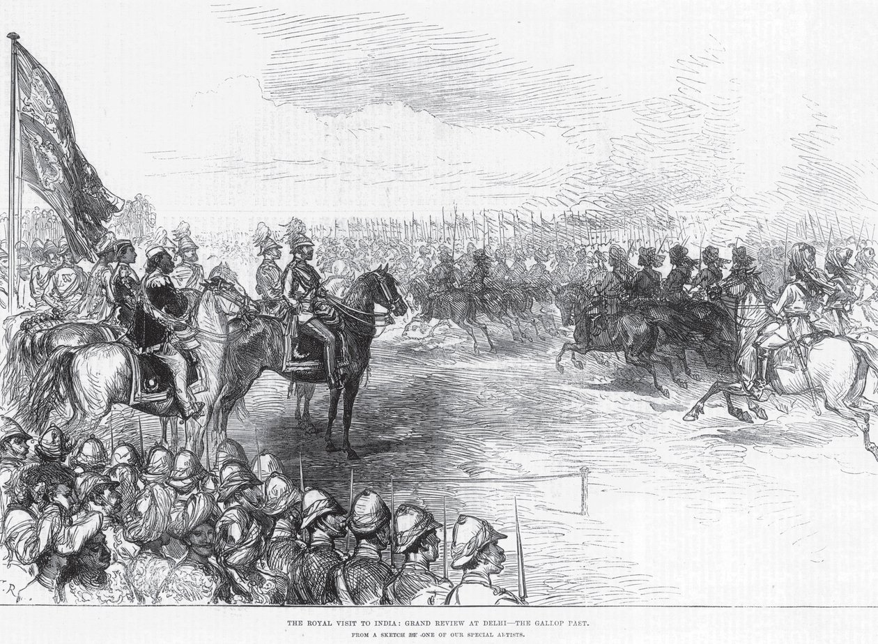 La visite royale en Inde : Grande revue à Delhi, le galop - English School