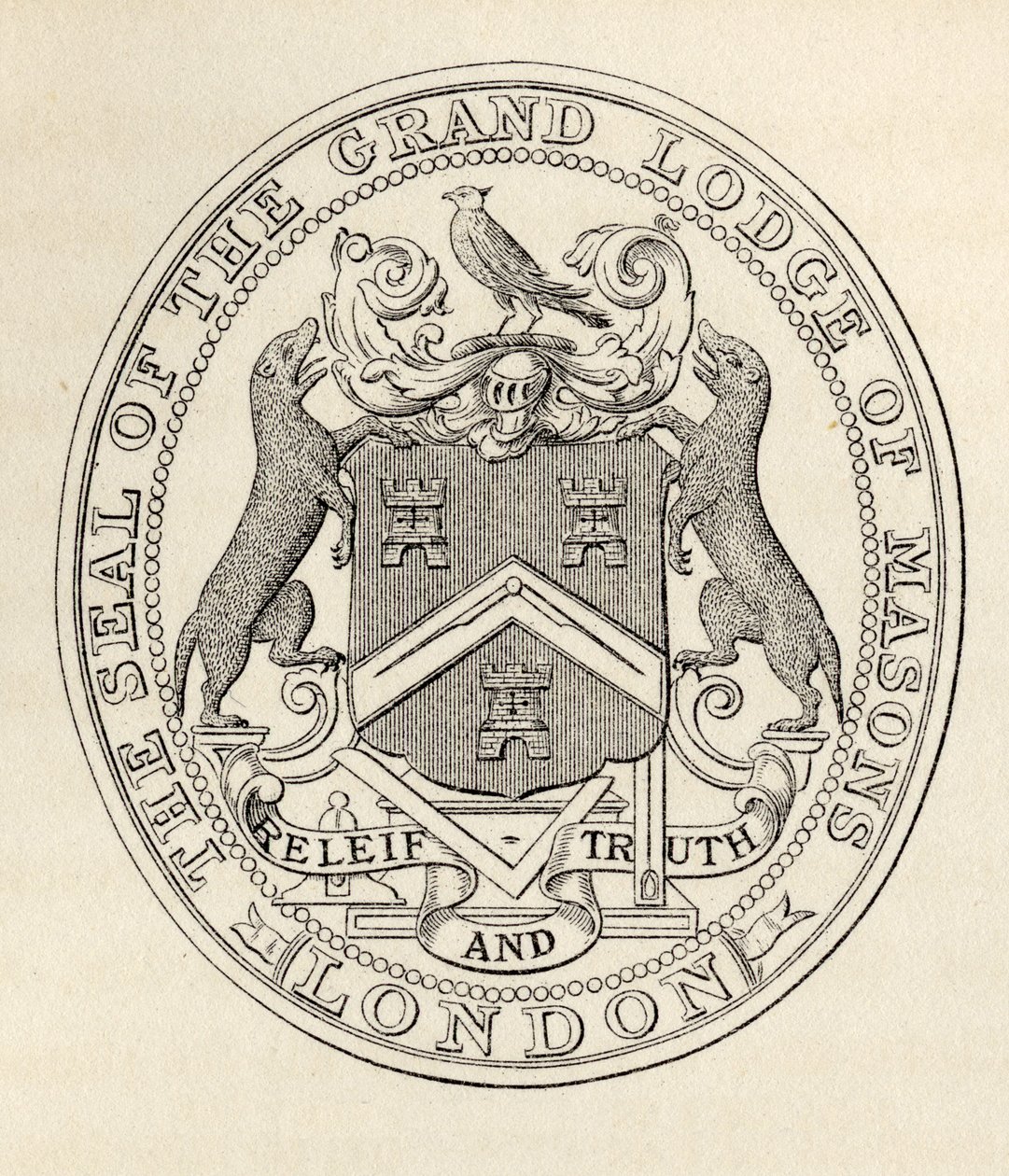 Le Sceau de la Grande Loge des Maçons, Londres, avant 1813, de 