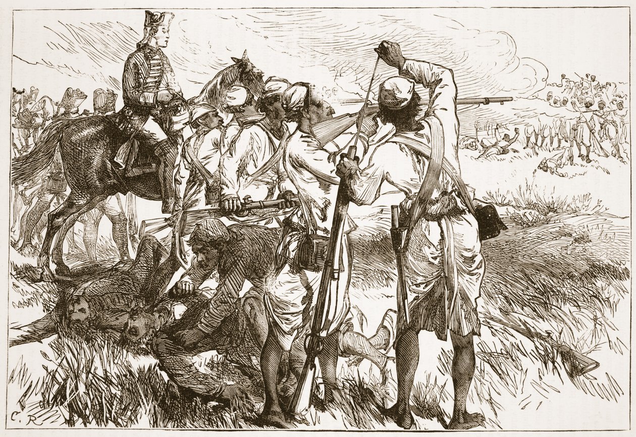 Les Cipayes à Buxar, illustration de Cassell