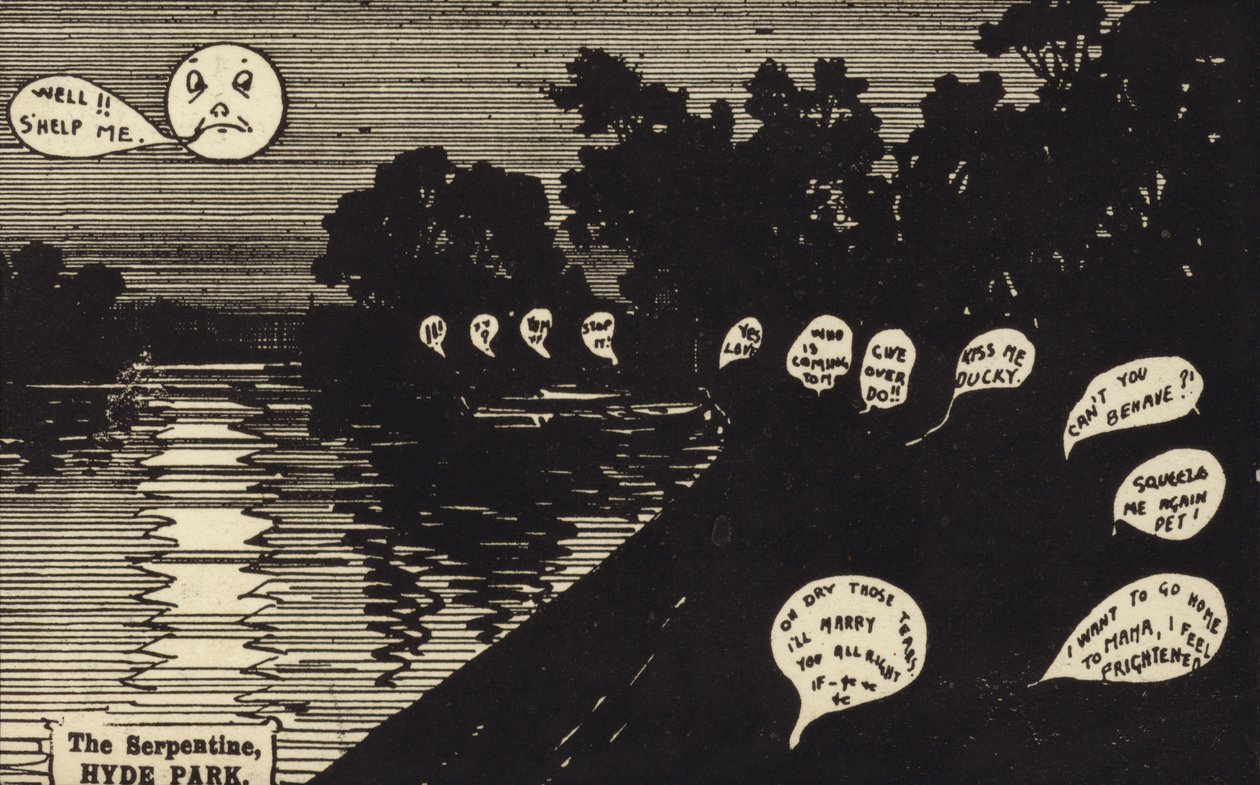 Le Serpentine, Hyde Park (gravure) - English School