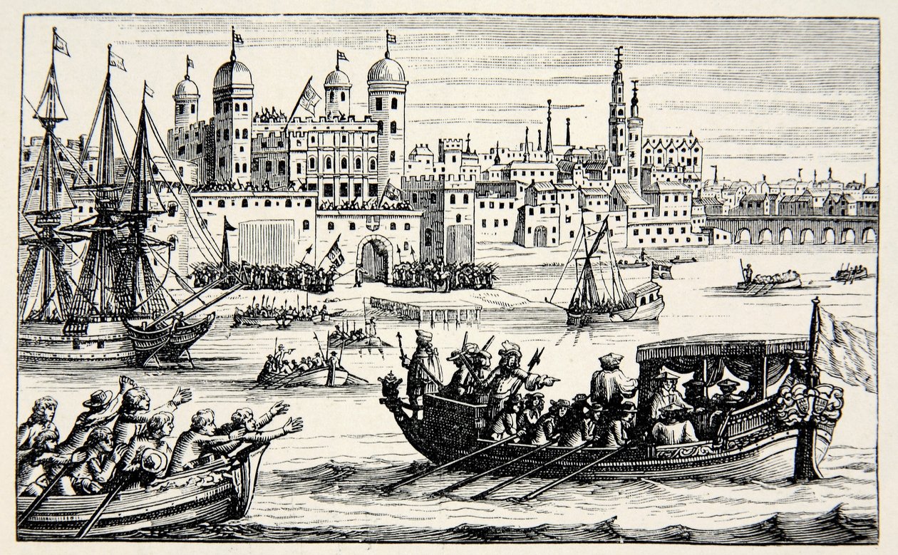 Les sept évêques allant à la Tour, avril 1688 - English School