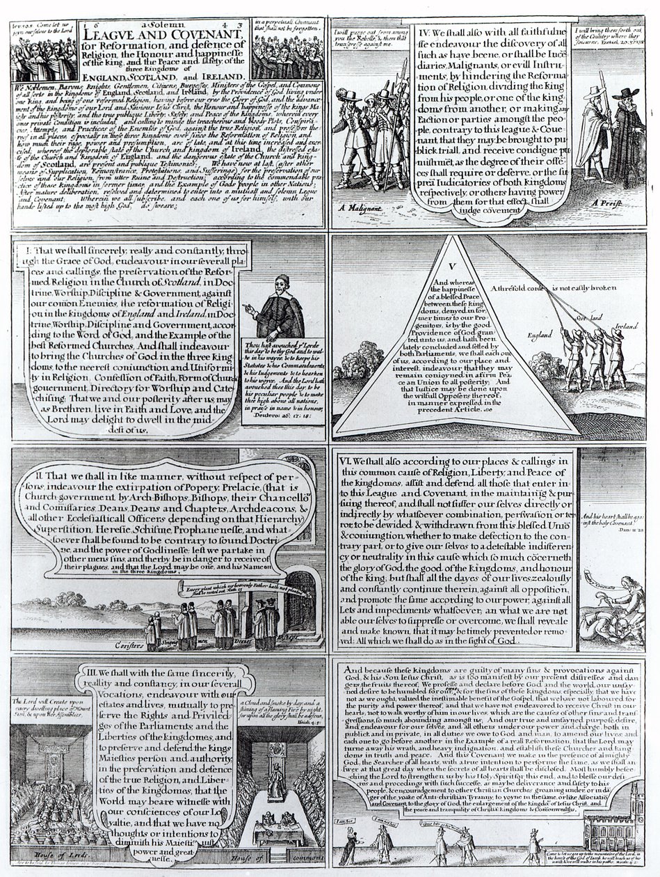 La Ligue solennelle et le Pacte de 1643, gravé par W. Hollar (1607-77) - English School