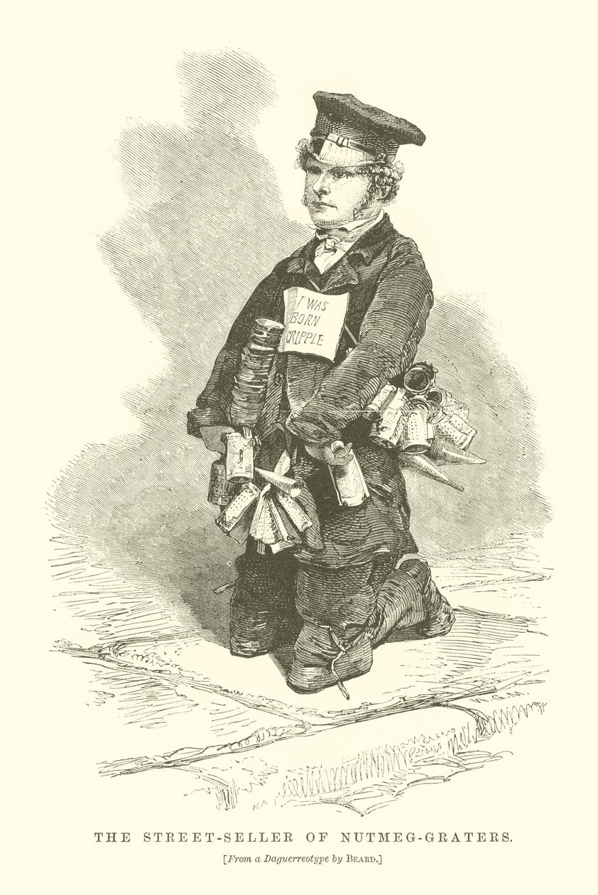 Le vendeur ambulant de noix de muscade (gravure) - English School