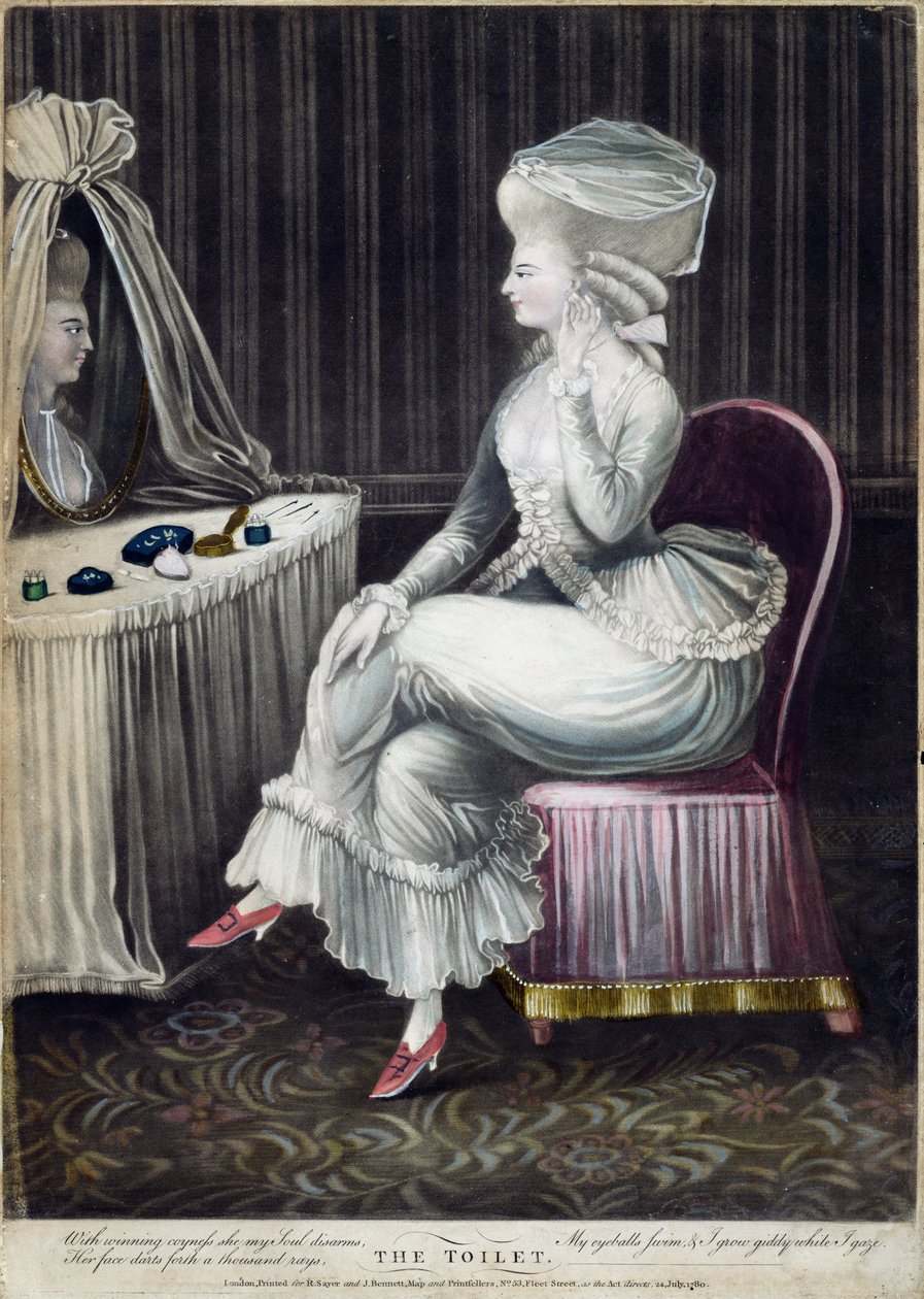 La Toilette, pub. par Robert Sayer et J. Bennett, 1780 - English School