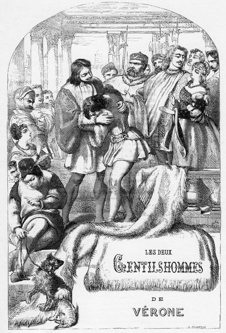 Les Deux Gentilshommes de Vérone - Illustration dans « Œuvres complètes de William Shakespeare » 1866 - Les illustrations et la forme générale de cette édition sont empruntées à Cassell