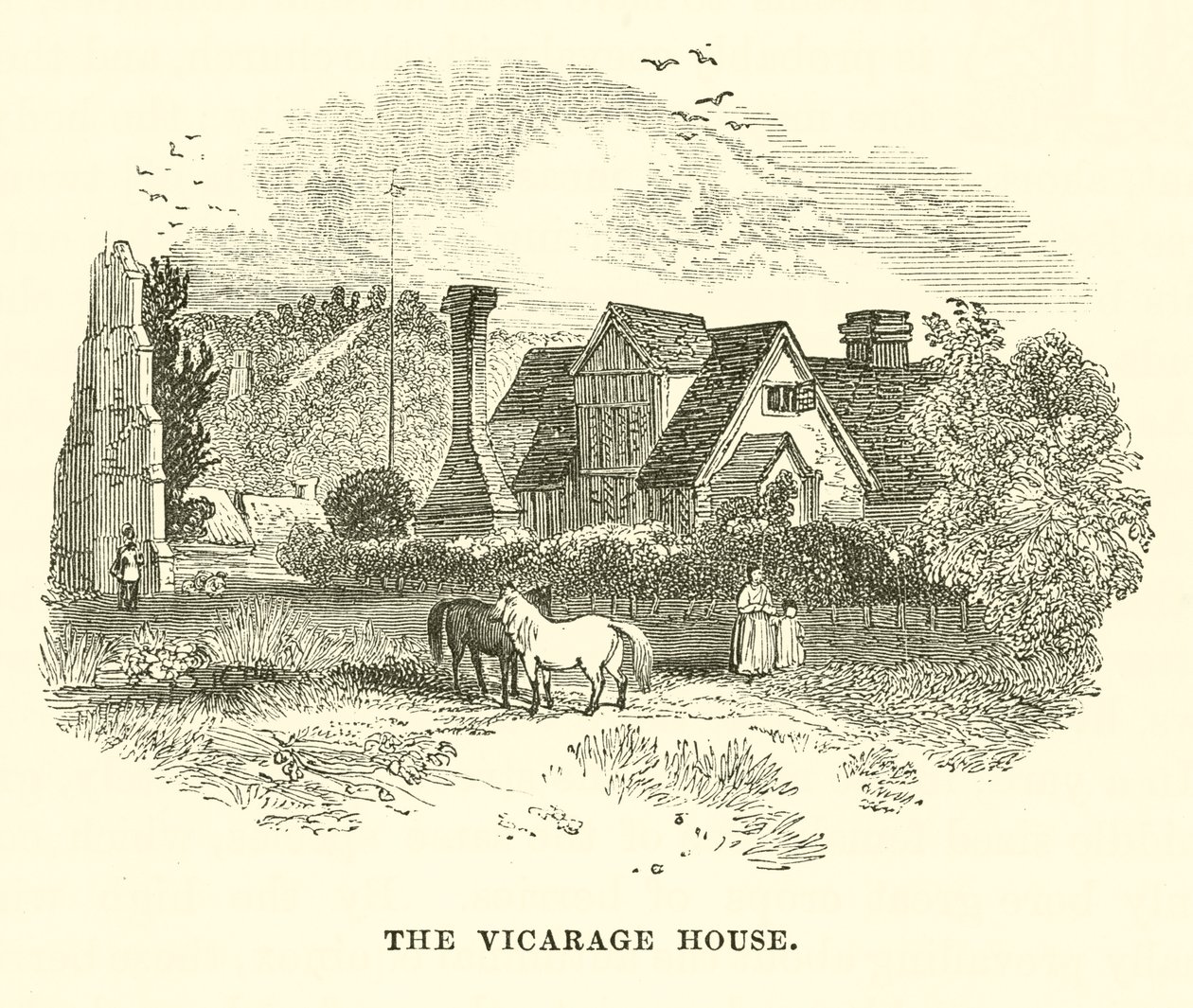 Le presbytère (gravure) - English School