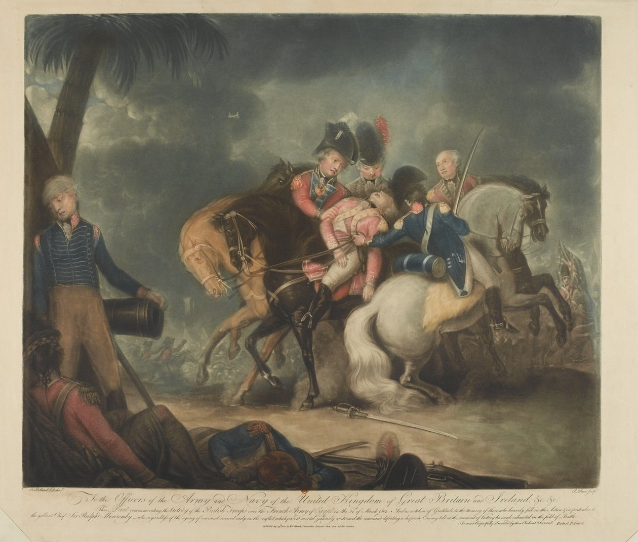 La victoire des troupes britanniques sur les Français le 21 mars 1801 - English School