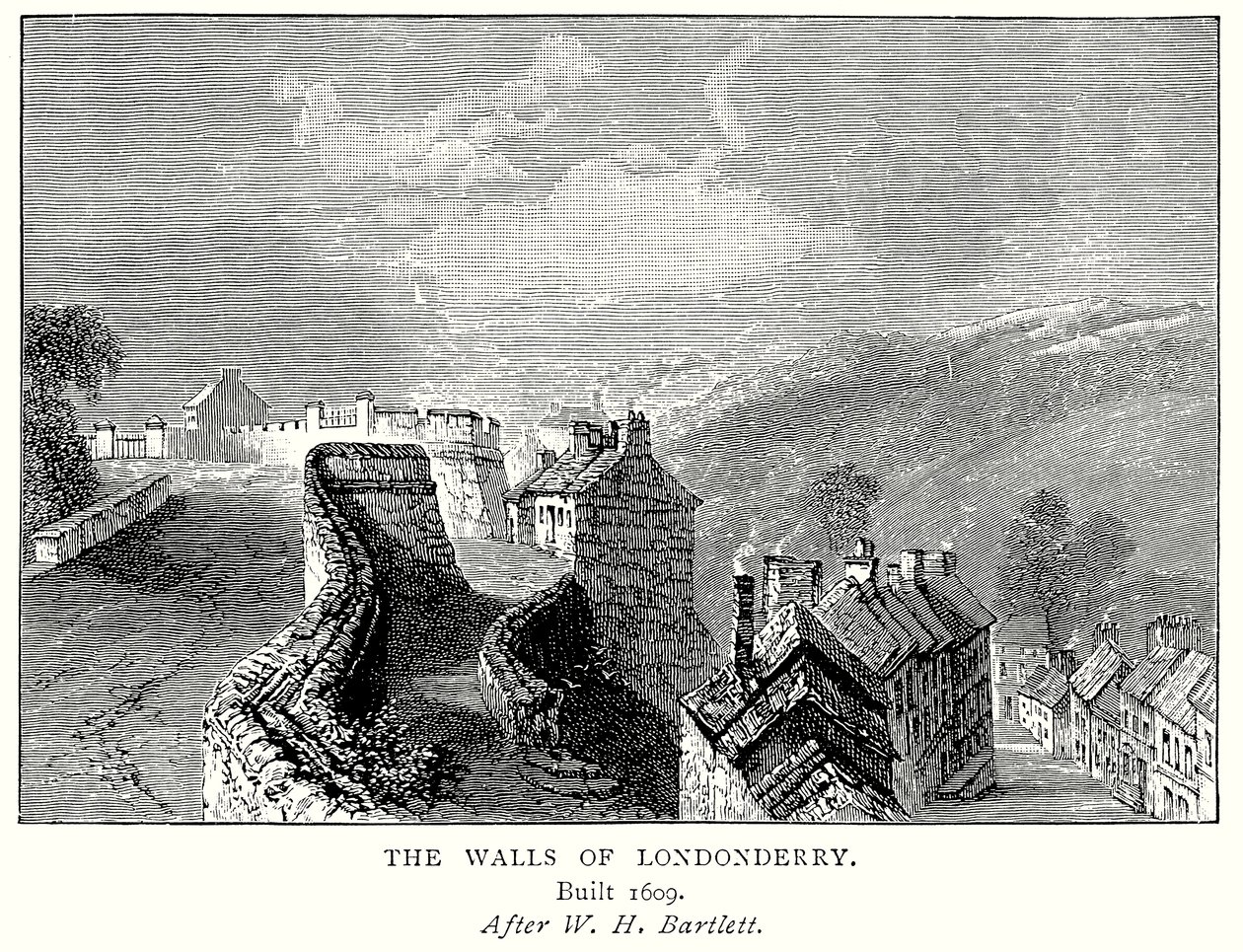 Les murs de Londonderry (gravure) - English School