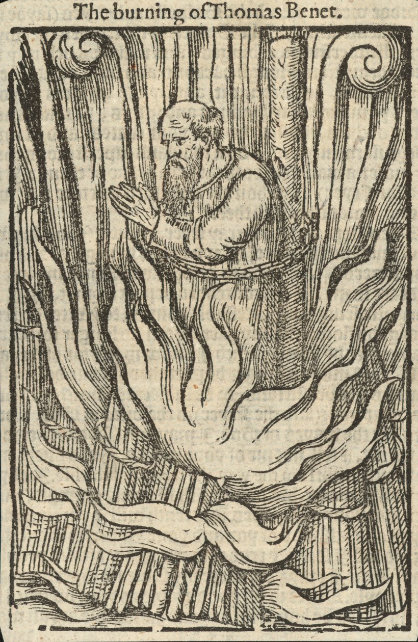 Le bûcher de Thomas Benet (gravure) - English School