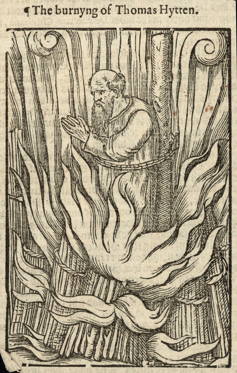 Le bûcher de Thomas Hytten (gravure) - English School