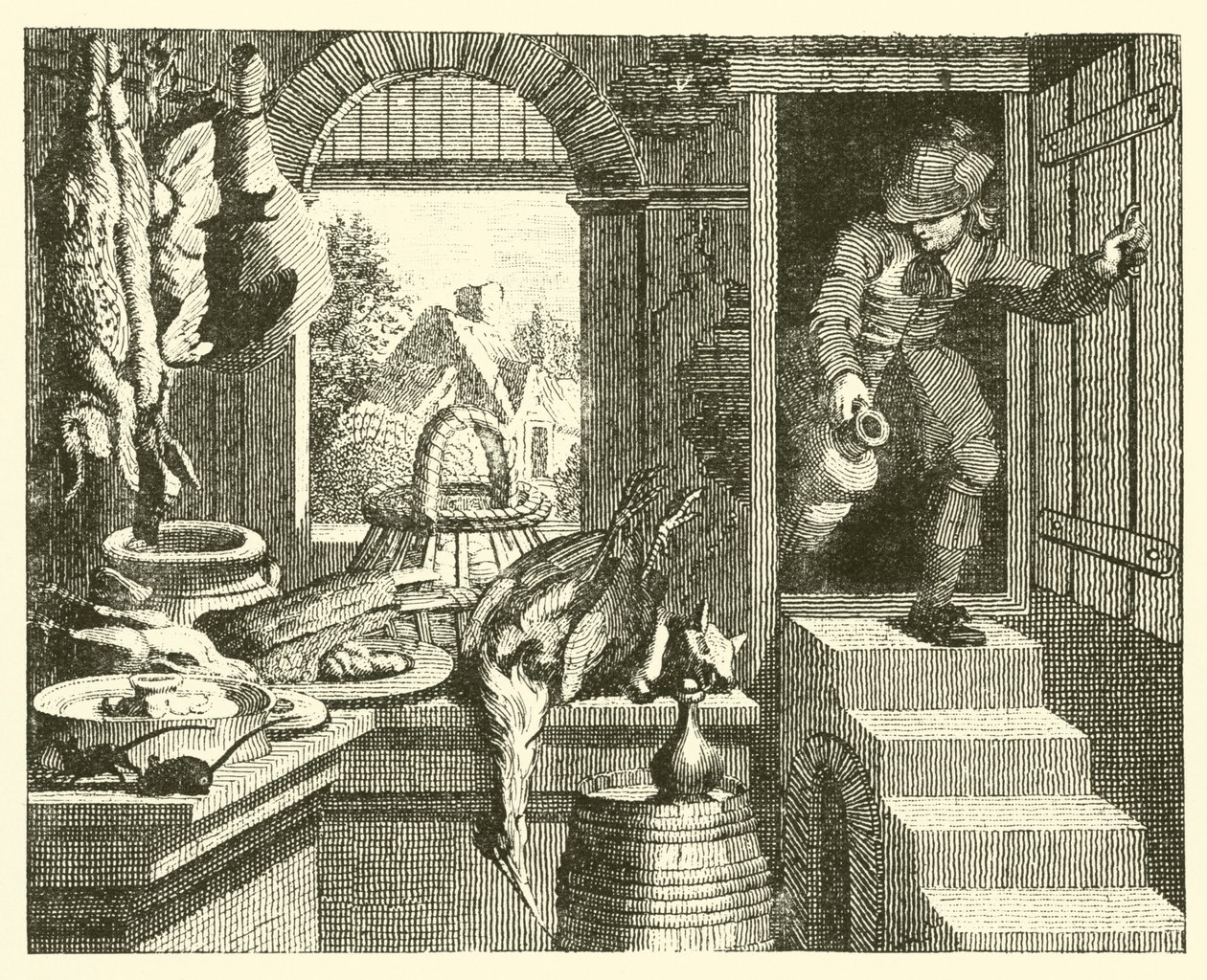 La souris des champs et la souris des villes (gravure) - English School