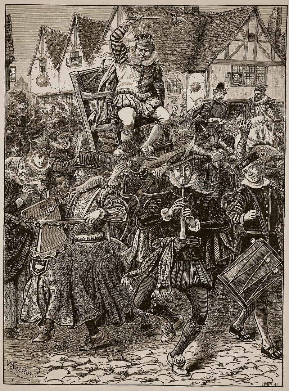 La farce de Monseigneur de Misrule, illustration de Cassells Illustrated History of England - English School