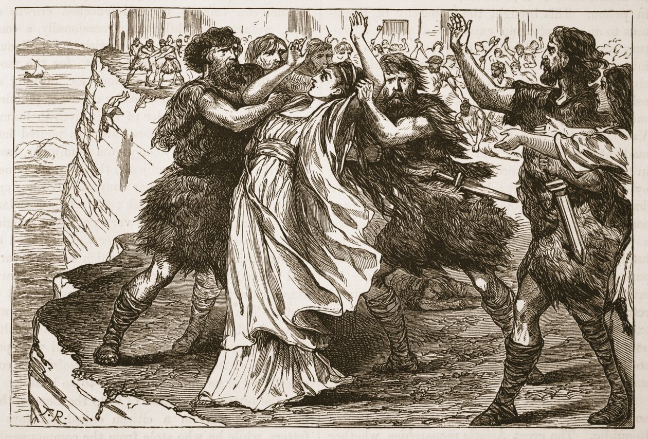 Les esclaves révoltés à Enna (lithographie) - English School