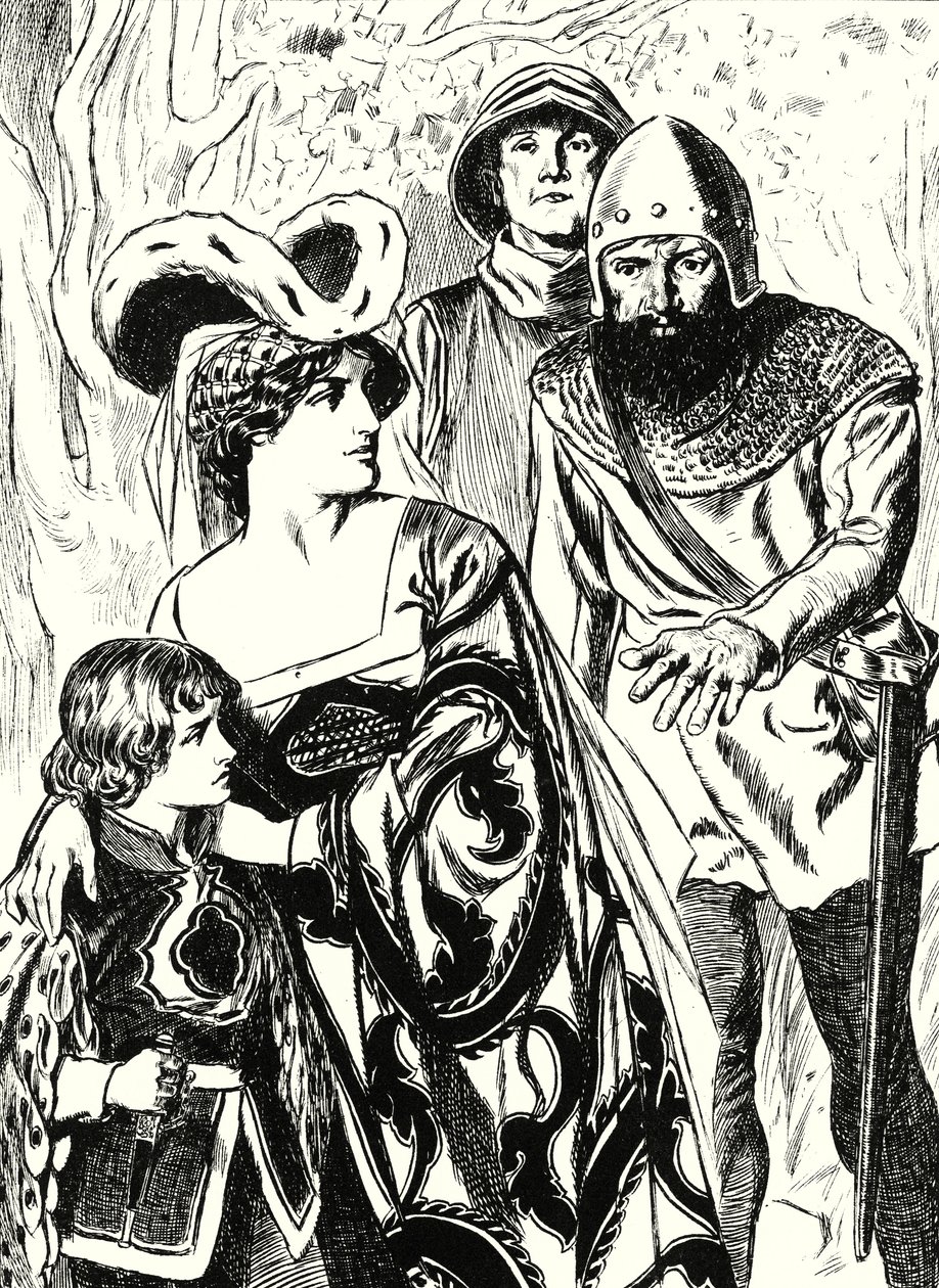 Les voleurs découvrent la reine Marguerite et le prince (litho) - English School