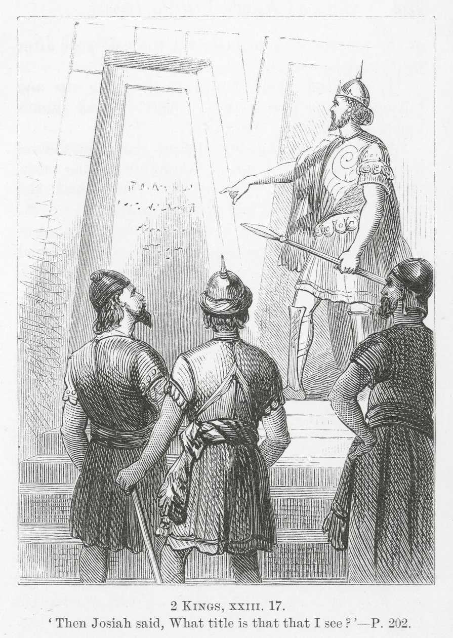 Josias dit : "Quel est ce titre que je vois " (gravure) - English School