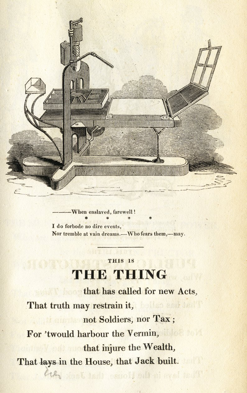 Ceci est la chose, illustration de The Political House that Jack Built par William Hone, publié en 1819 - English School