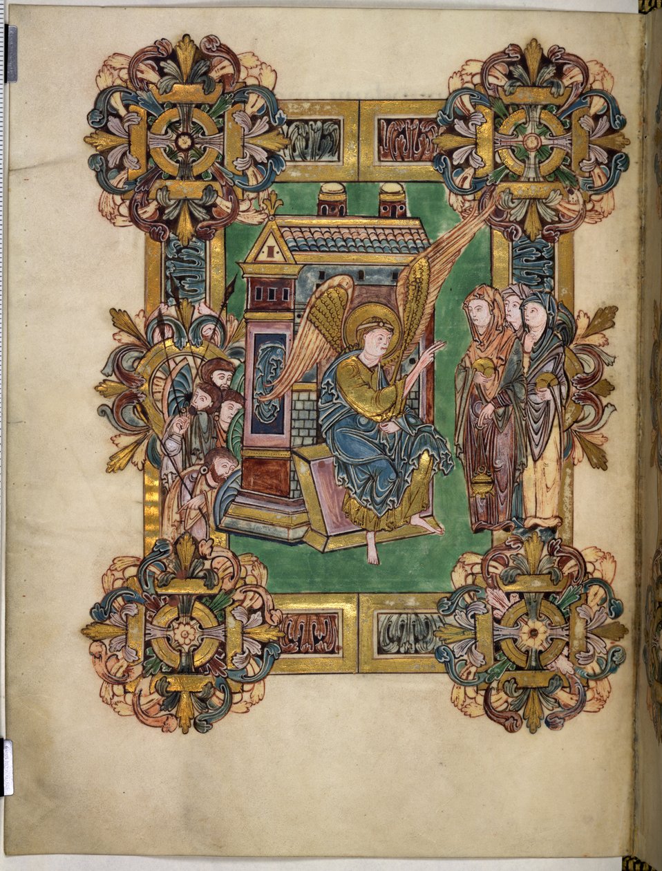 Les Trois Maries au Sépulcre, du Bénédictional de Saint Æthelwold, vers 963-984 - English School