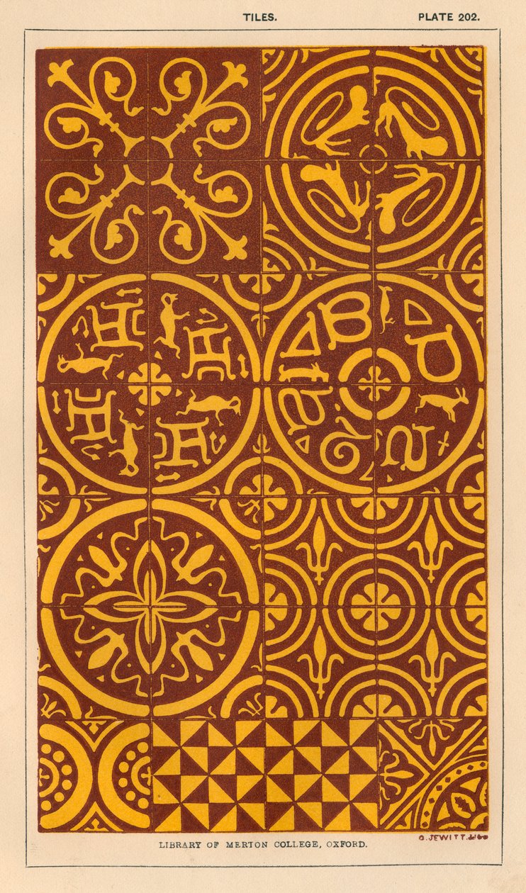 Tiles (colour litho) - English School
