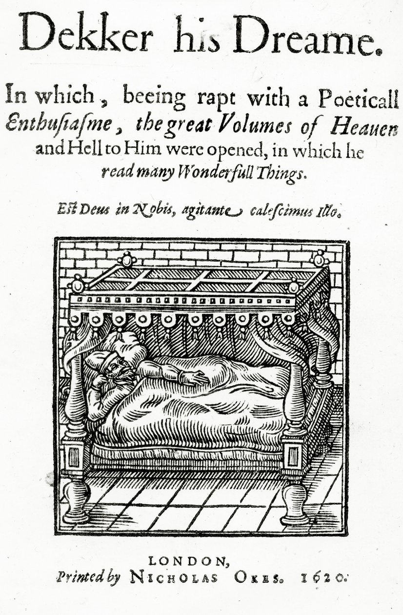 Page de titre pour Dekker his Dreame par Thomas Dekker, publiée en 1620 - English School