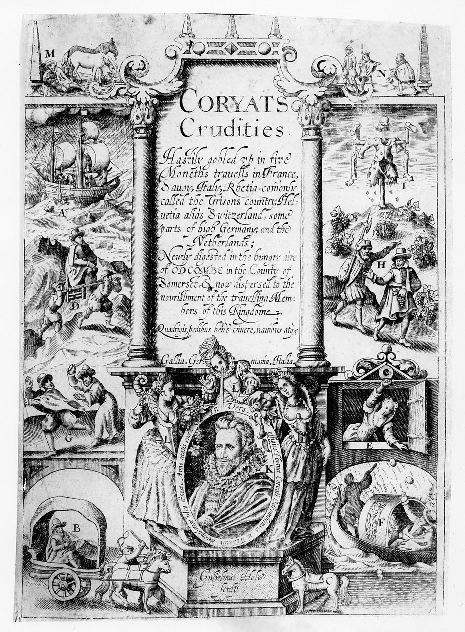 Page de titre de Coryats Crudities, publié en 1611 - English School