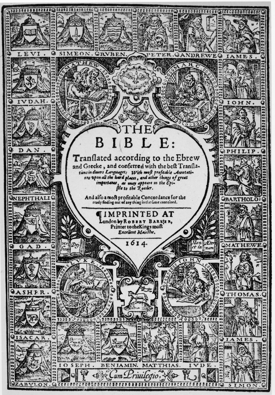 Page de titre de la traduction anglaise de la Bible de Genève, 1614 - English School