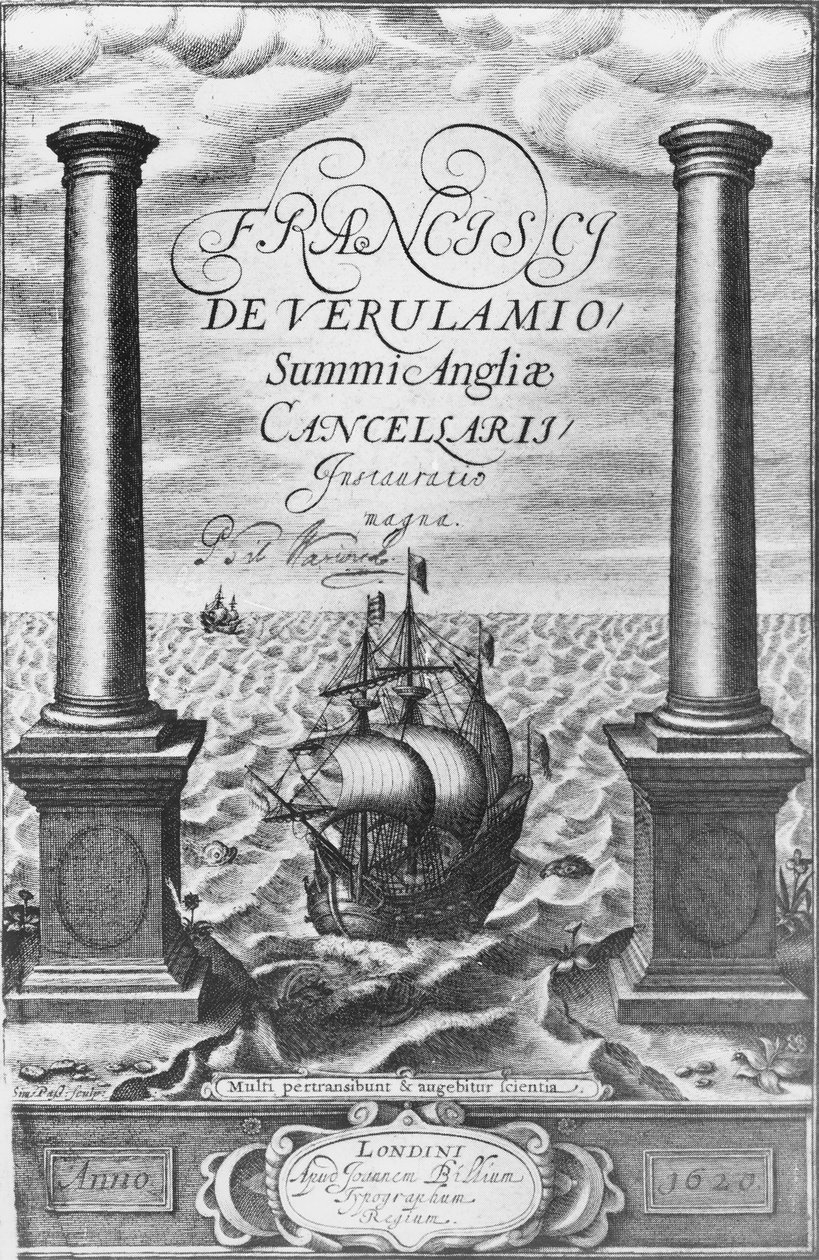 Page de titre de la première édition du Novum Organum de Sir Francis Bacon, 1620 - English School