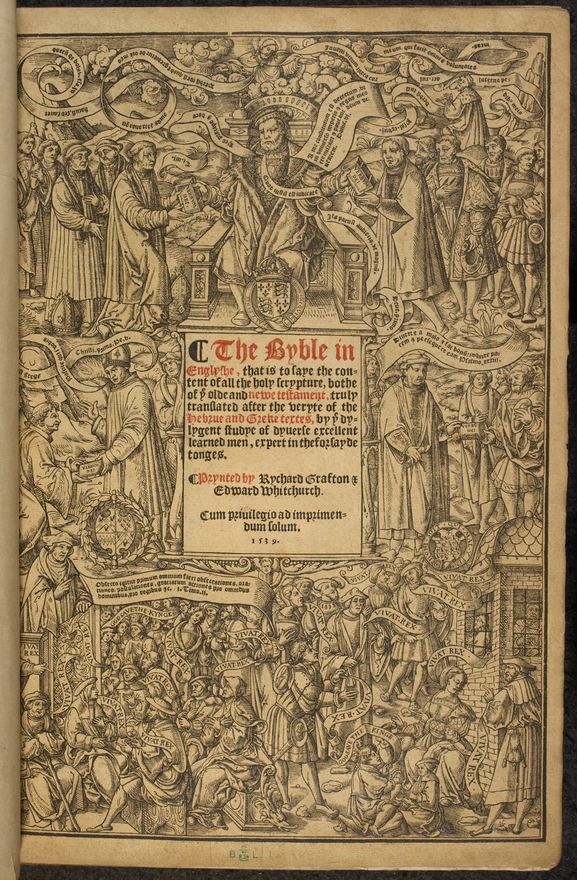 Page de titre de la Grande Bible, parfois connue sous le nom de 