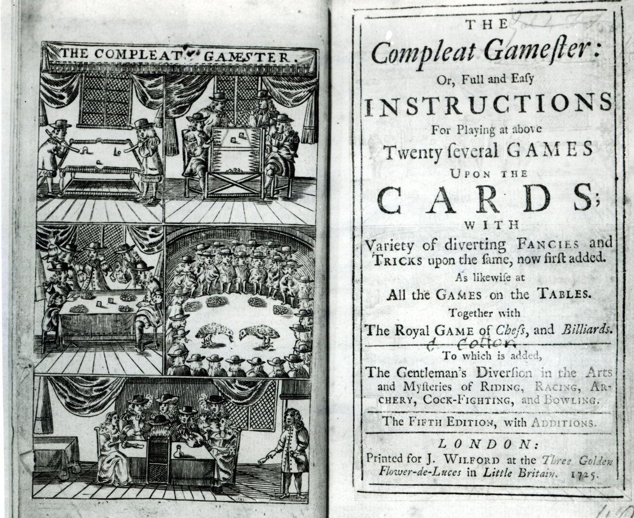 Page de titre de la cinquième édition de The Compleat Gamester, attribuée à Charles Cotton (1630-87), pub. 1725 - English School