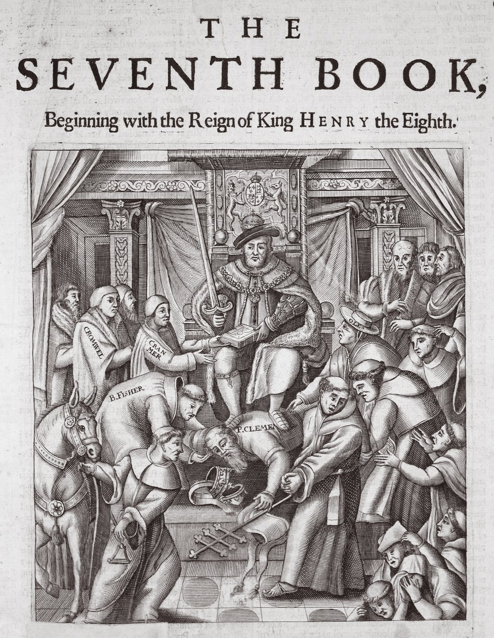 Page de titre, Le Septième Livre, des Actes et Monuments de John Foxe, neuvième édition, pub. 1684 - English School