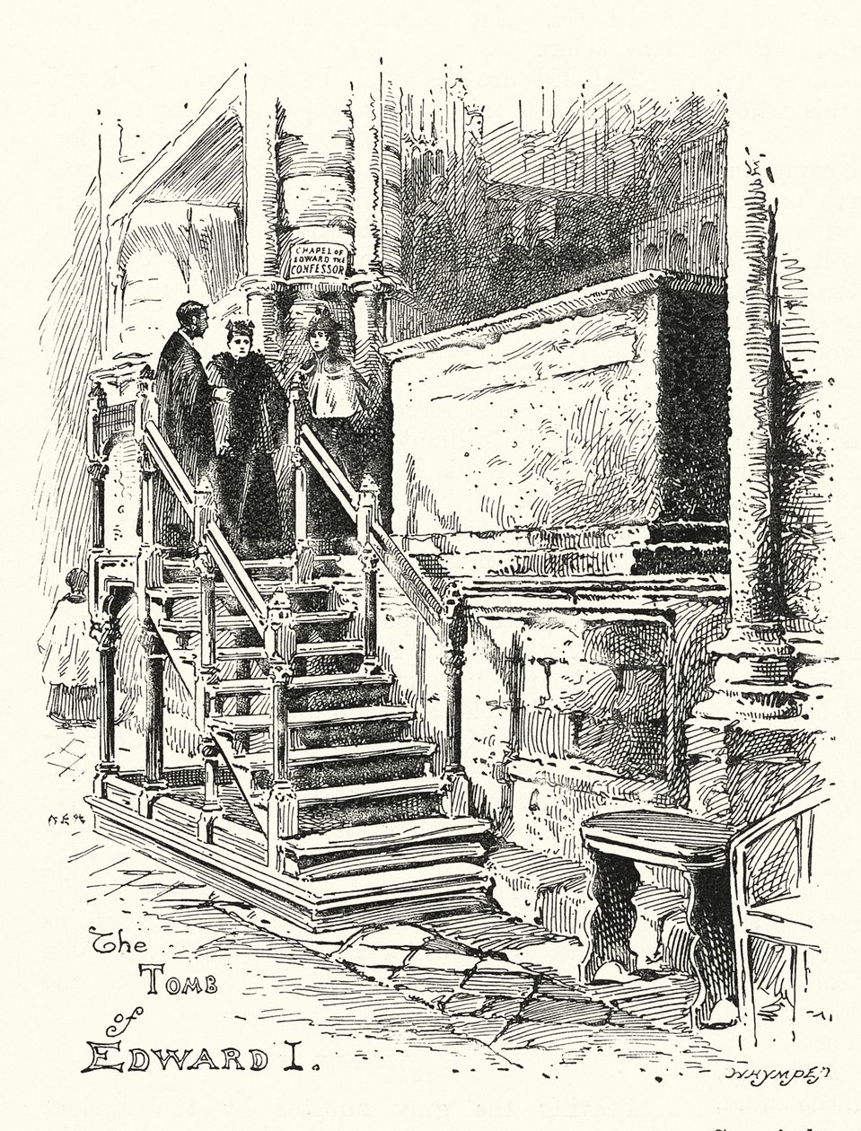 Tombeau du roi Édouard Ier, abbaye de Westminster (gravure) - English School