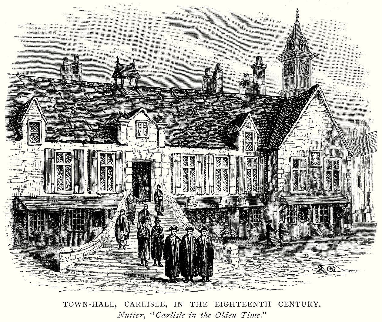 Hôtel de ville, Carlisle, au dix-huitième siècle (gravure) - English School