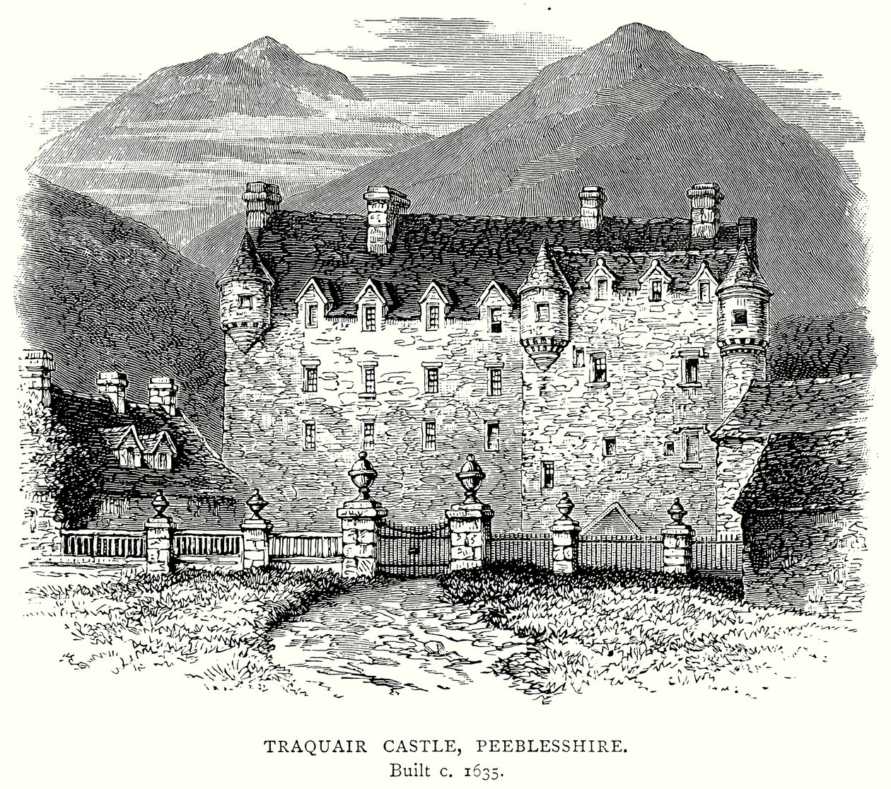 Château de Traquair, Peeblesshire (gravure) - English School