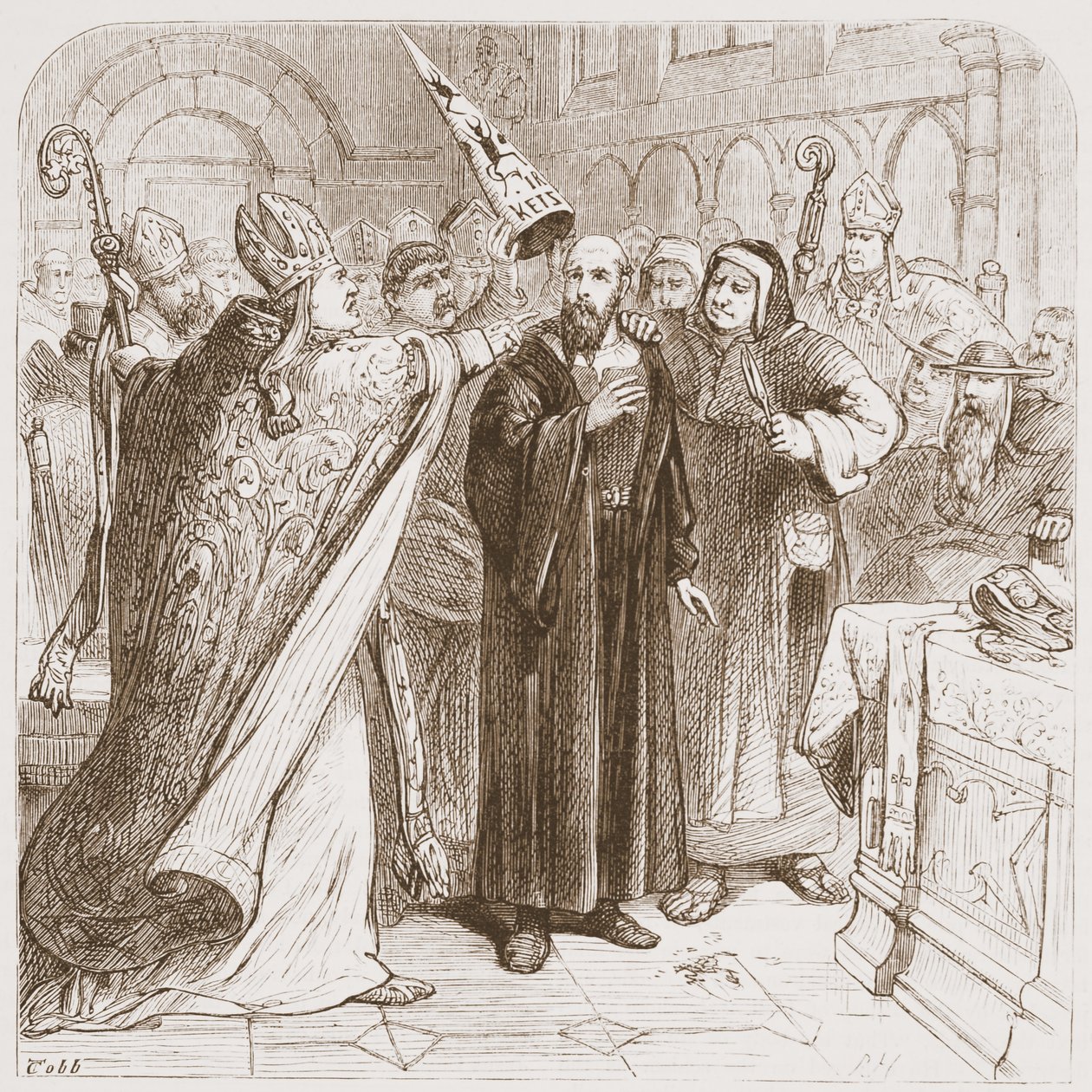 Procès de Huss : Dégradation du martyr, illustration de L