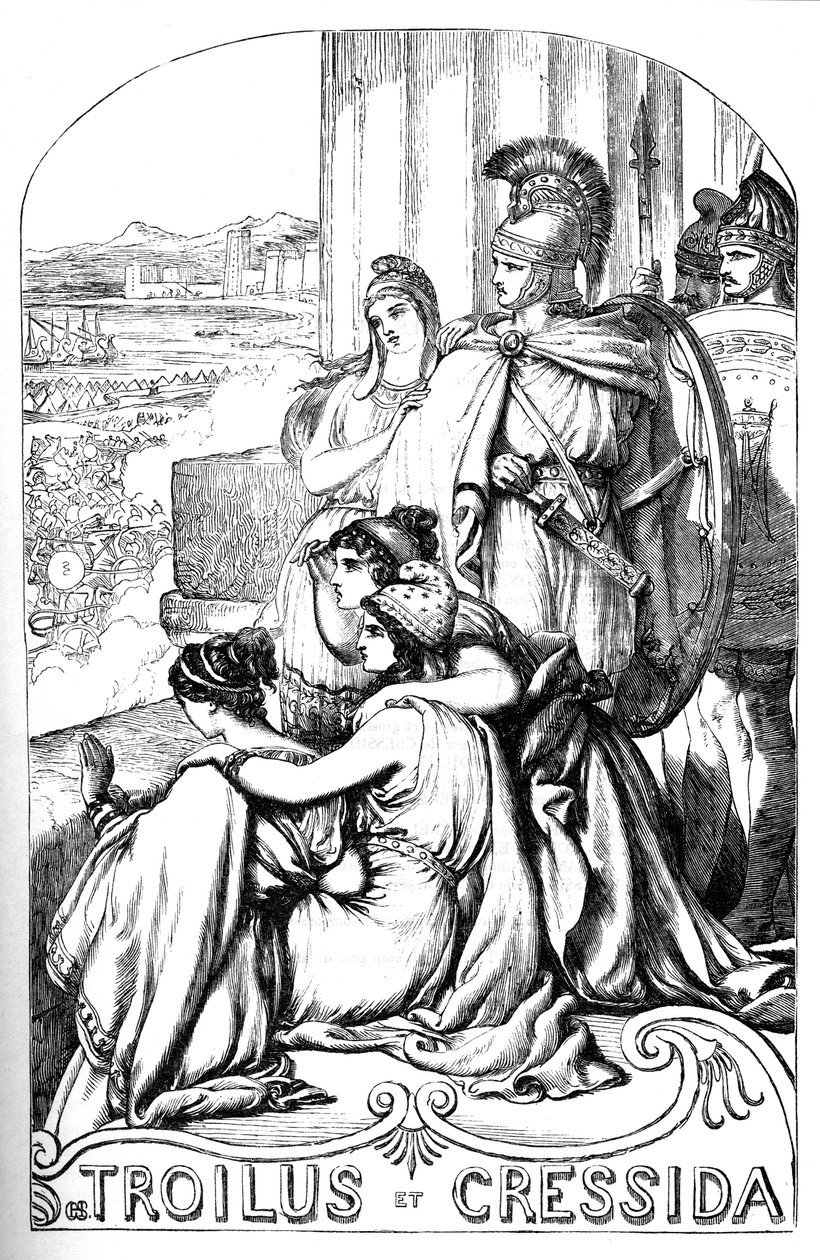 Troïlus et Cressida - Illustration dans "Œuvres complètes de William Shakespeare" 1866 - Les illustrations et la forme générale de cette édition sont empruntées à Shakespeare illustré de Cassell, publié à Londres - English School