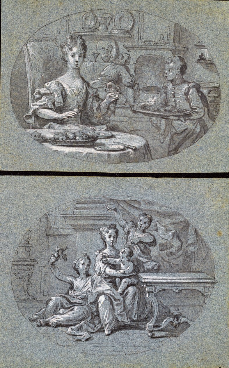 Deux scènes domestiques, vers 1725 - English School
