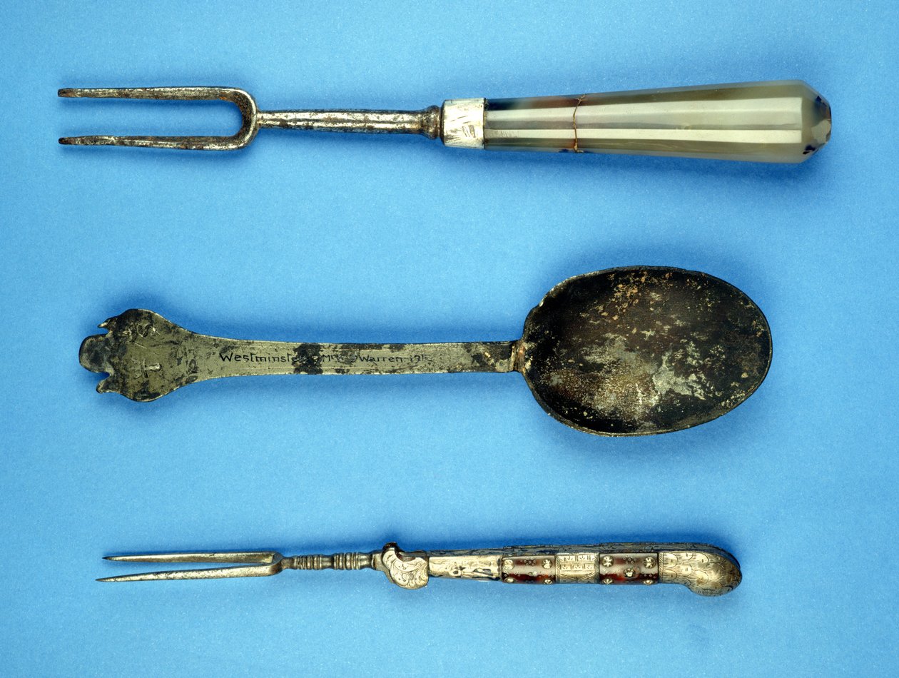 Deux fourchettes et une cuillère, XVIIe siècle - English School