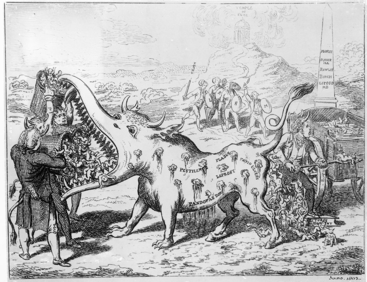 Vaccination, publié par J.L. Stuart, 1802 - English School