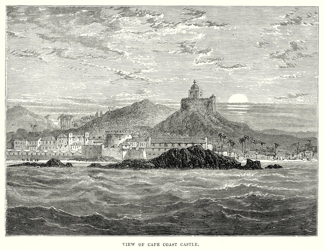 Vue du château de Cape Coast (gravure) - English School