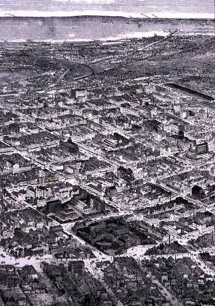 Vue de Melbourne, vers le sud jusqu