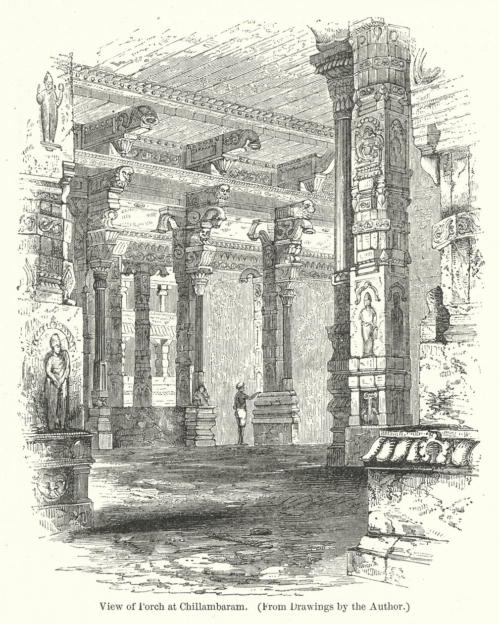 Vue du porche de Chillambaram (gravure) - English School