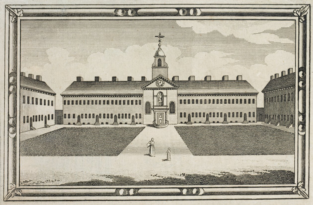 Vue des maisons de retraite de la Ironmongers Company, Kingsland Road, Hackney, vers 1820 - English School