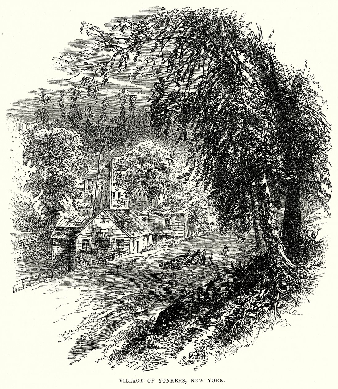 Village de Yonkers, New York (gravure) - English School
