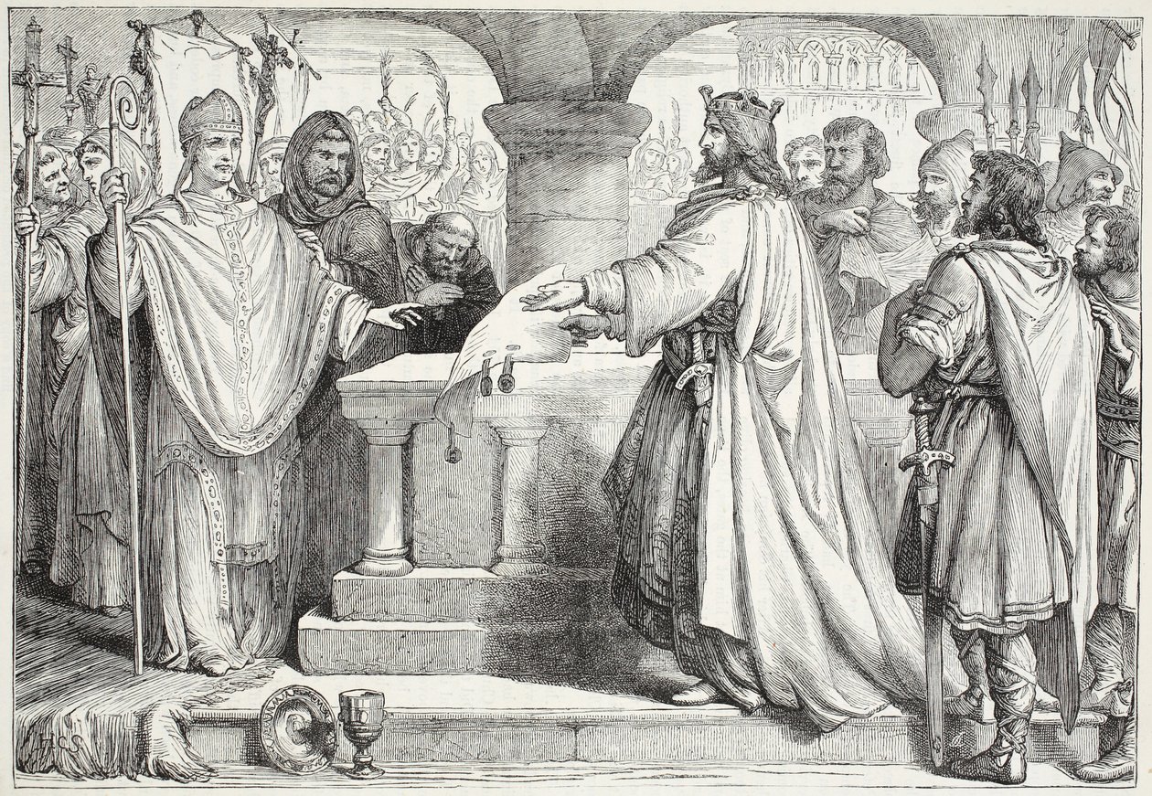 Visite de Charlemagne au Pape, illustration de L