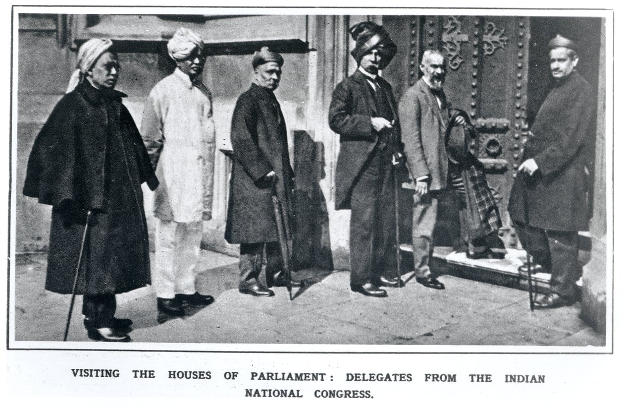 Visite des maisons du Parlement : délégués du Congrès national indien, 1919 - English School