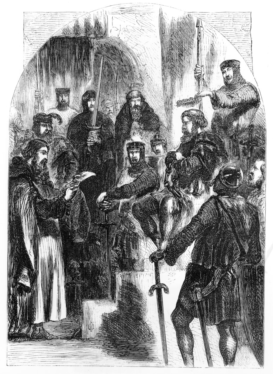 Wallace couronné de laurier dans le Westminster Hall - English School