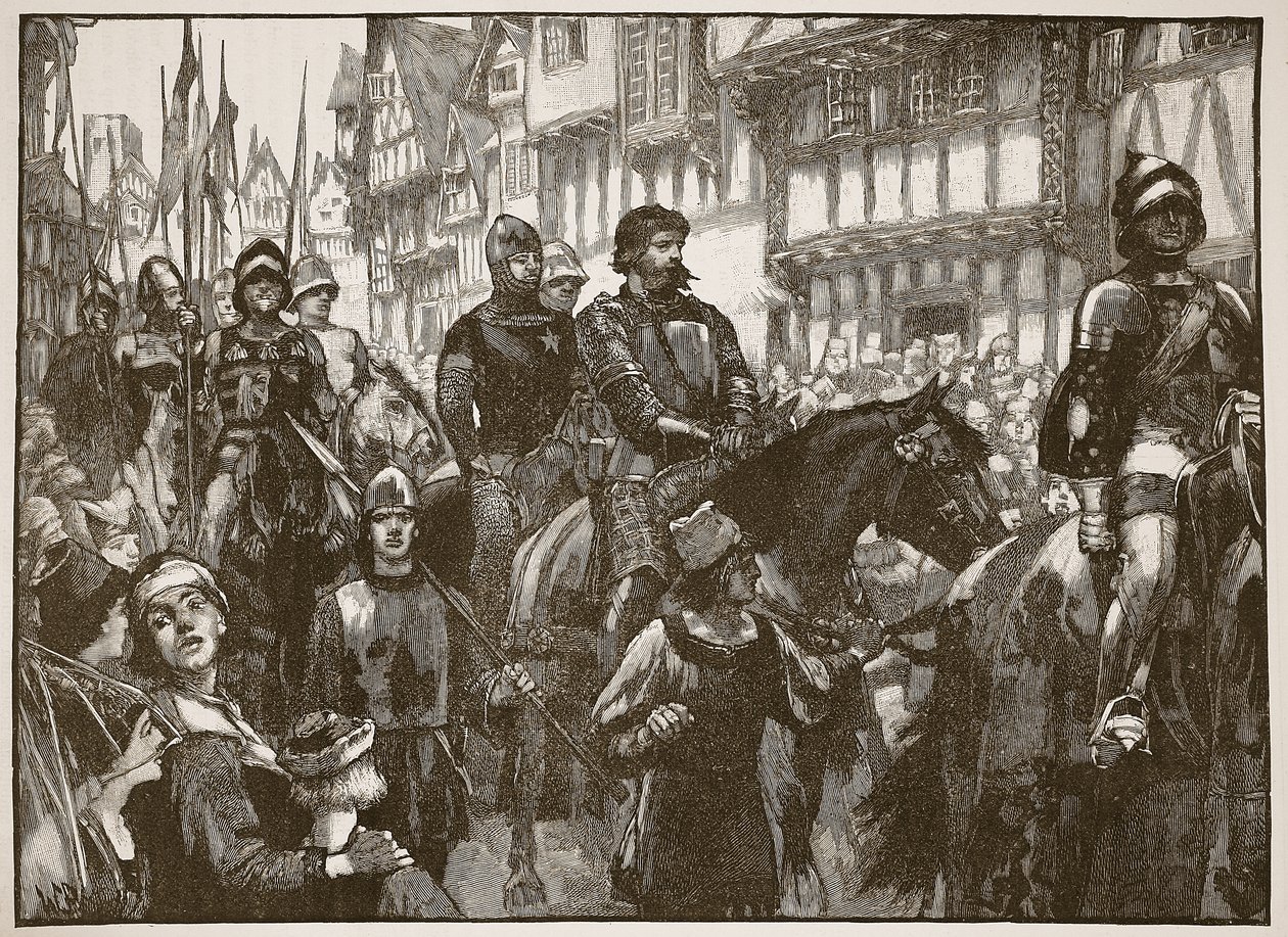 Wallace en route pour Westminster Hall, illustration de Cassells Illustrated History of England - English School
