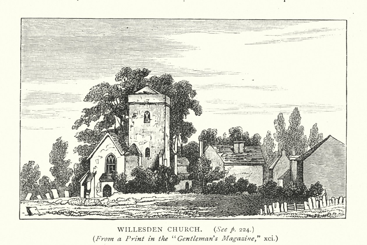 Église de Willesden (gravure) - English School